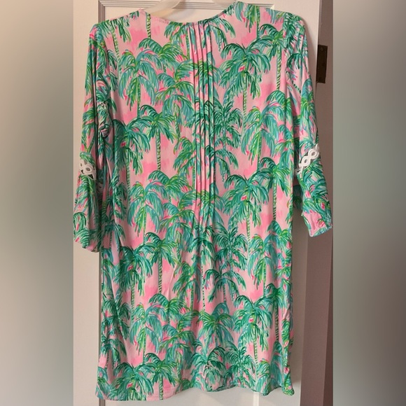 Lilly Pulitzer Pink and Green Palm Print Dress - Picture 3 of 3